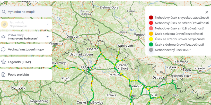 Zveřejnění výsledků projektu „Snížení nehodovosti prostřednictvím mezinárodně uznávané metody s využitím Portálu nehod” 